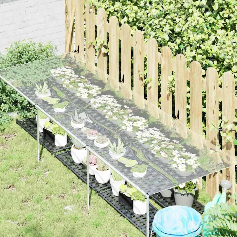 vidaXL Plantenafdekking met zeilringen 1x3 m PVC