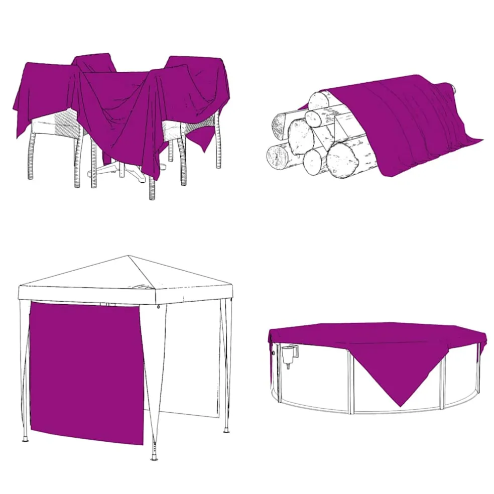 vidaXL Plantenafdekking met zeilringen 1x3 m PVC