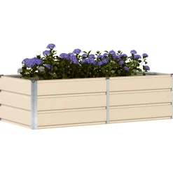 vidaXL Plantenbak Ivoor 160 x 80 x 45 cm Staal