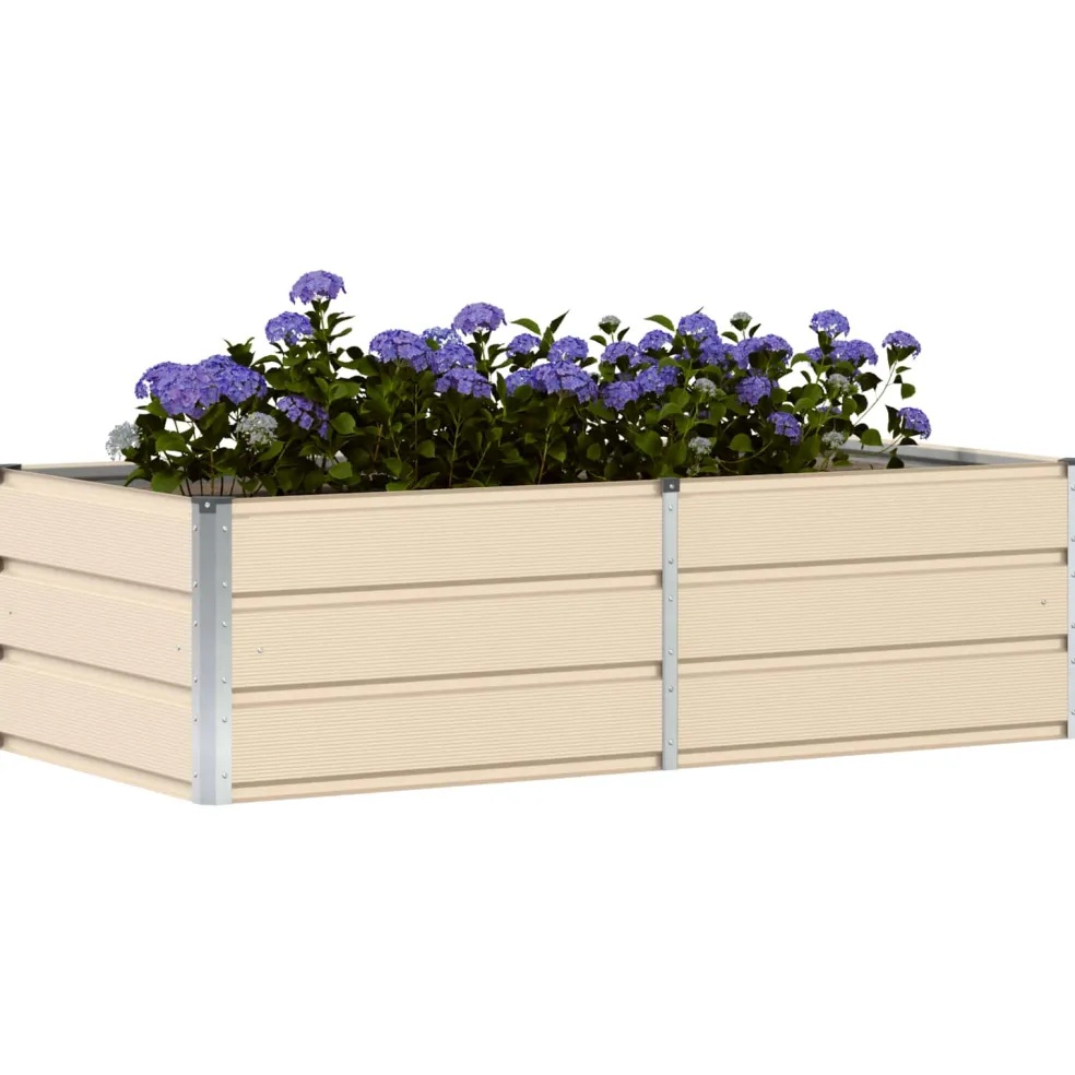 vidaXL Plantenbak Ivoor 160 x 80 x 45 cm Staal