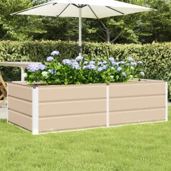vidaXL Plantenbak Ivoor 160 x 80 x 45 cm Staal