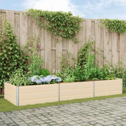 vidaXL Plantenbak Ivoor 290 x 100 x 45 cm Gegalvaniseerd staal