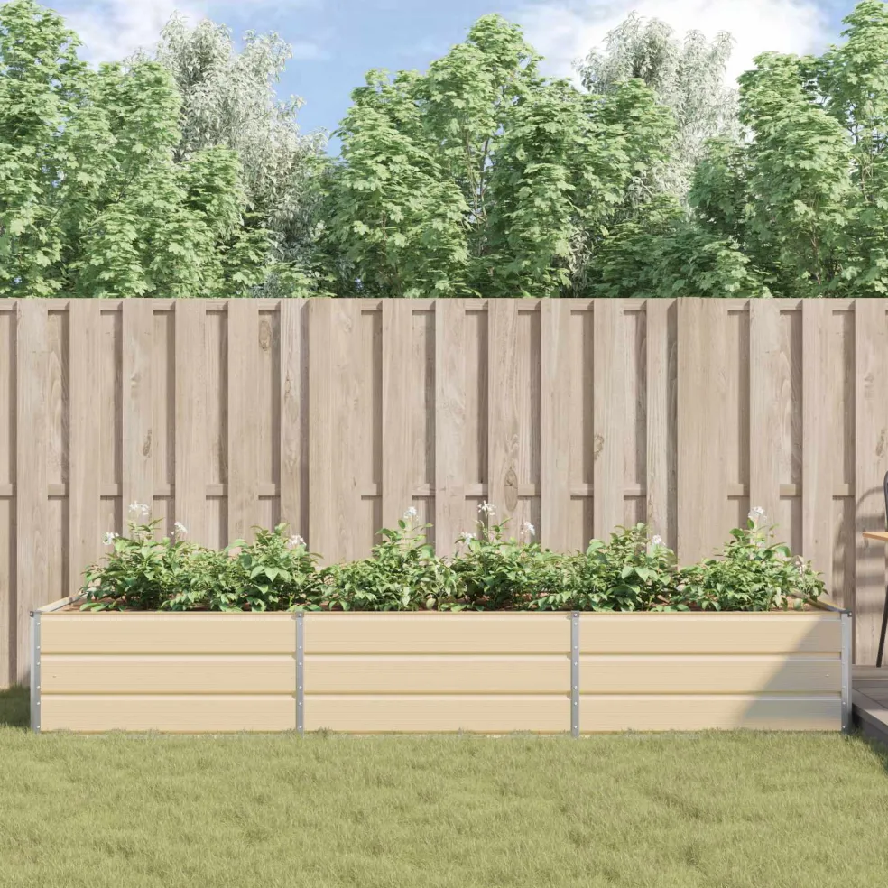 vidaXL Plantenbak Ivoor 290 x 100 x 45 cm Gegalvaniseerd staal