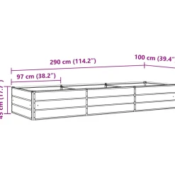 vidaXL Plantenbak Ivoor 290 x 100 x 45 cm Gegalvaniseerd staal