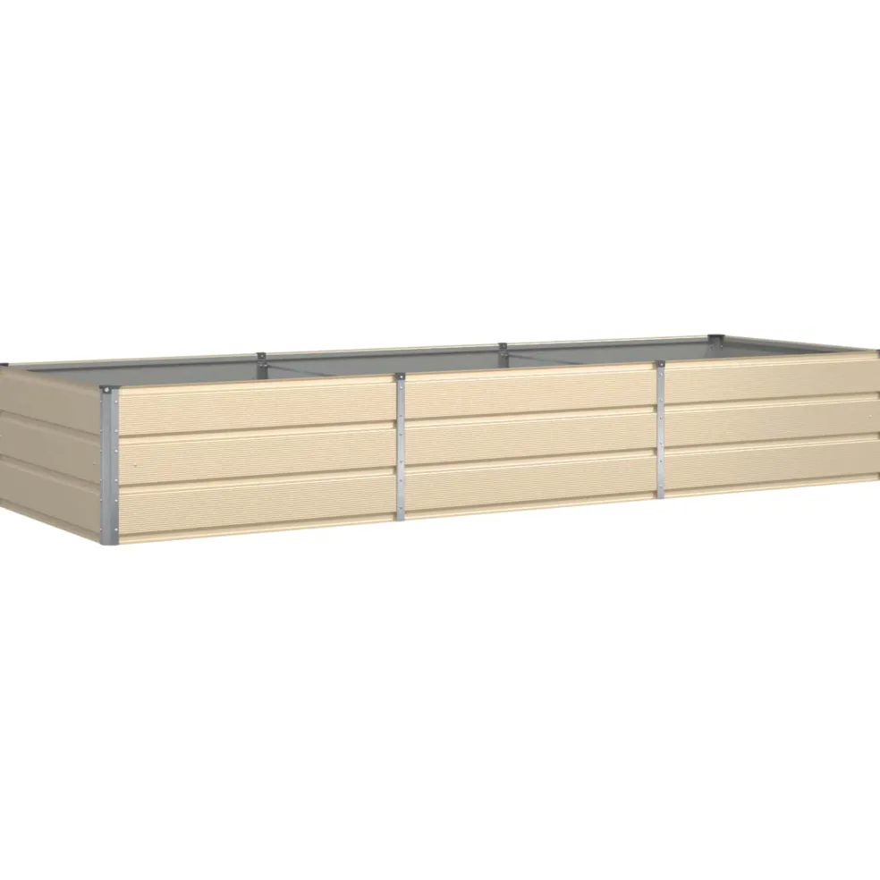 vidaXL Plantenbak Ivoor 290 x 100 x 45 cm Gegalvaniseerd staal