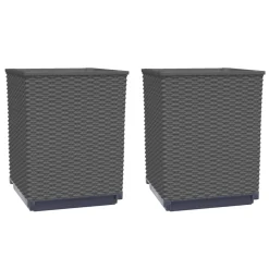 vidaXL Plantenbakken 2 st 30x30x37 cm polypropeen zwart