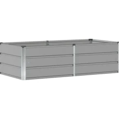 vidaXL Plantenbak Lichtgrijs 160 x 80 x 45 cm Staal