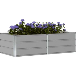 vidaXL Plantenbak Lichtgrijs 160 x 80 x 45 cm Staal