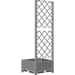 vidaXL Plantenbak Lichtgrijs 40 x 40 x 121,5 cm