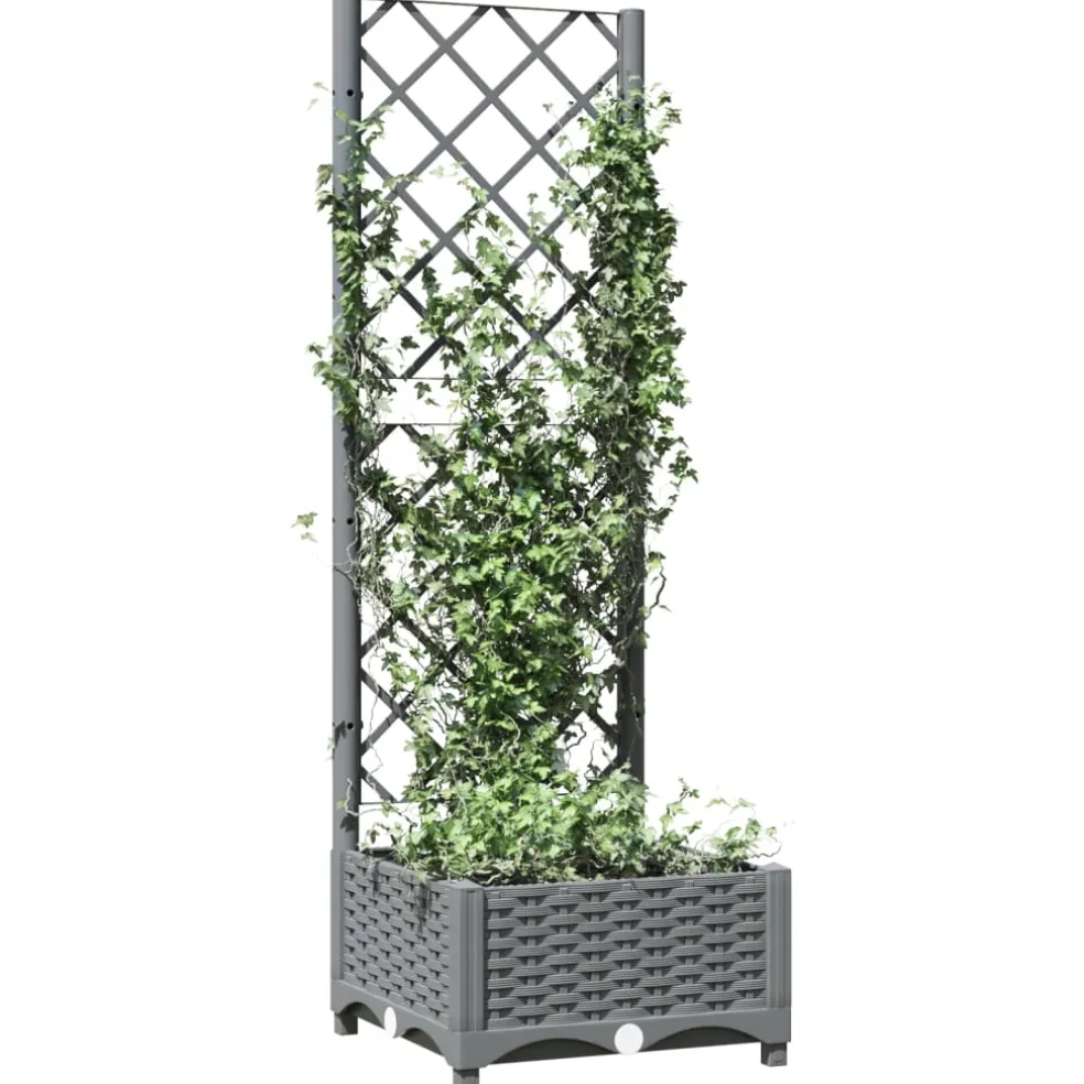 vidaXL Plantenbak Lichtgrijs 40 x 40 x 121,5 cm