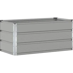 vidaXL Plantenbak Lichtgrijs 100 x 50 x 45 cm Gegalvaniseerd staal