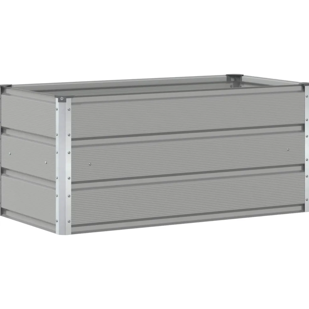 vidaXL Plantenbak Lichtgrijs 100 x 50 x 45 cm Gegalvaniseerd staal
