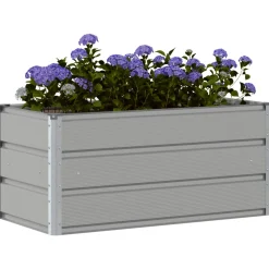 vidaXL Plantenbak Lichtgrijs 100 x 50 x 45 cm Gegalvaniseerd staal