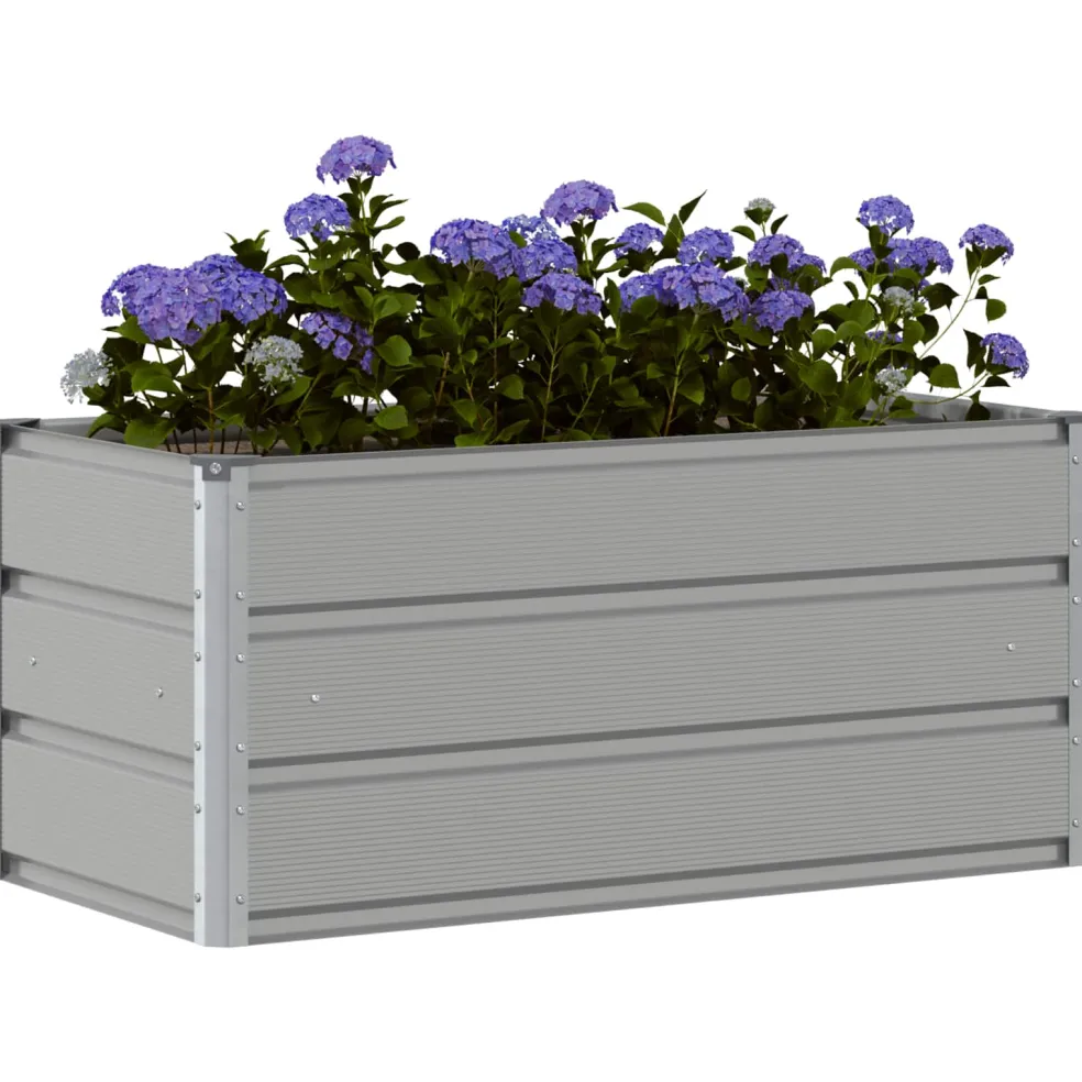 vidaXL Plantenbak Lichtgrijs 100 x 50 x 45 cm Gegalvaniseerd staal