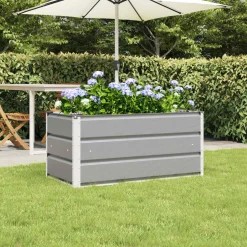 vidaXL Plantenbak Lichtgrijs 100 x 50 x 45 cm Gegalvaniseerd staal