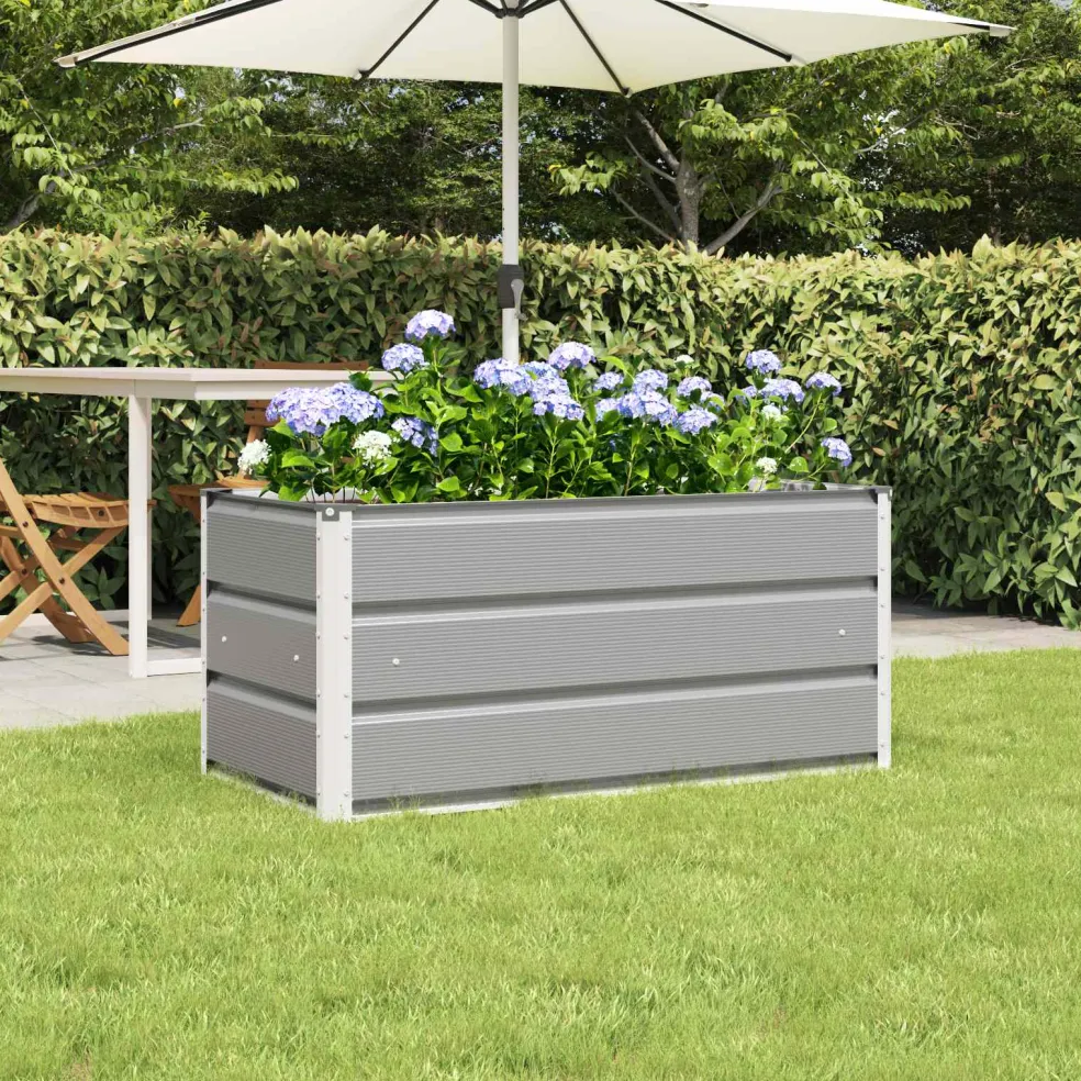 vidaXL Plantenbak Lichtgrijs 100 x 50 x 45 cm Gegalvaniseerd staal