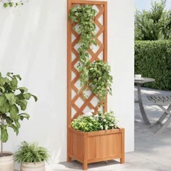 vidaXL Plantenbak met latwerk 40x30x135 cm massief vurenhout