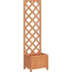 vidaXL Plantenbak met latwerk 40x30x135 cm massief vurenhout