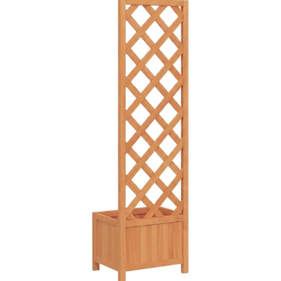 vidaXL Plantenbak met latwerk 40x30x135 cm massief vurenhout