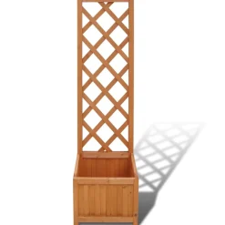 vidaXL Plantenbak met latwerk 40x30x135 cm massief vurenhout