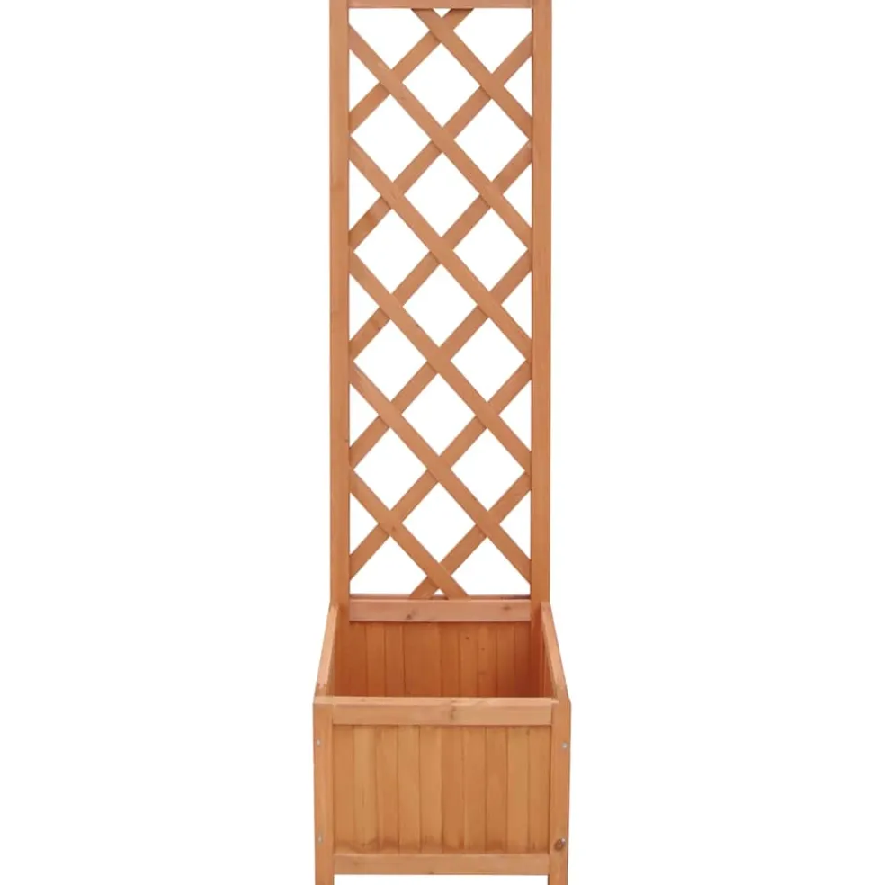 vidaXL Plantenbak met latwerk 40x30x135 cm massief vurenhout
