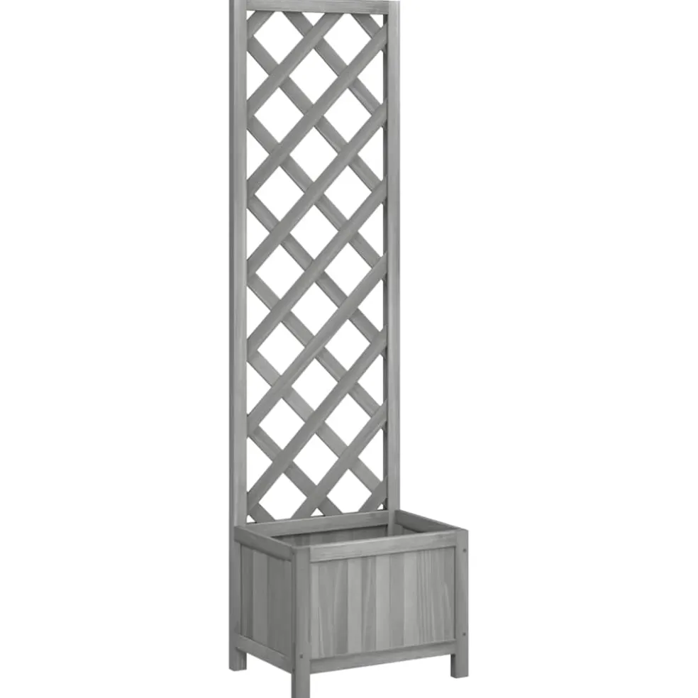 vidaXL Plantenbak met latwerk 40x30x135 cm massief vurenhout