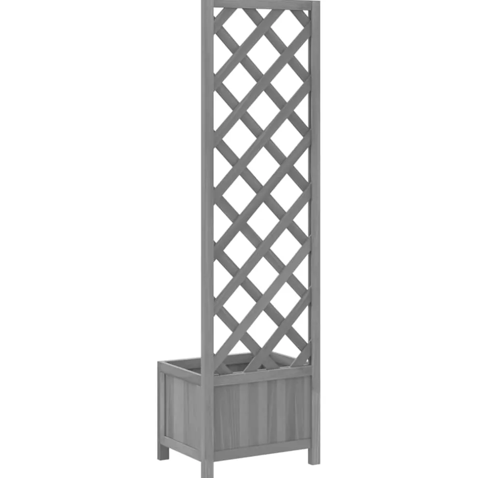 vidaXL Plantenbak met latwerk 40x30x135 cm massief vurenhout