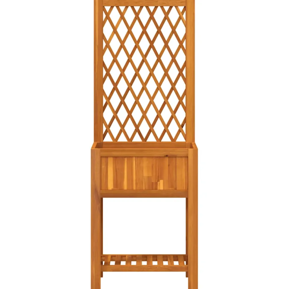 vidaXL Plantenbak met latwerk en schap 55x29,5x152 cm acaciahout