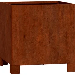 vidaXL Plantenbak met poten roestig 30x30x30 cm cortenstaal