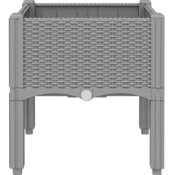 vidaXL Plantenbak met poten 40x40x42 cm polypropeen lichtgrijs