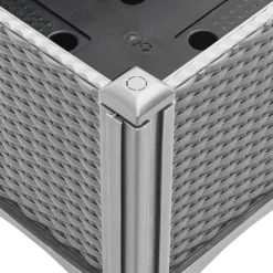 vidaXL Plantenbak met poten 40x40x42 cm polypropeen lichtgrijs