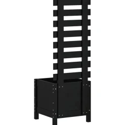 vidaXL Plantenbak met rek 39x39,5x114 cm massief grenenhout zwart