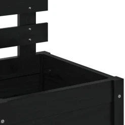 vidaXL Plantenbak met rek 39x39,5x114 cm massief grenenhout zwart