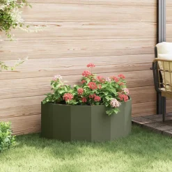 vidaXL Plantenbak Olijf Groen 90 x 45 x 35 cm Staal
