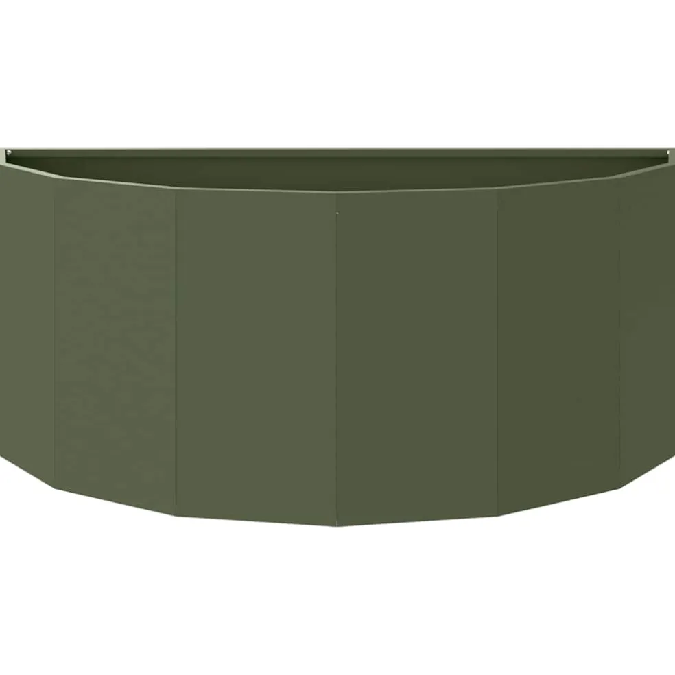 vidaXL Plantenbak Olijf Groen 90 x 45 x 35 cm Staal
