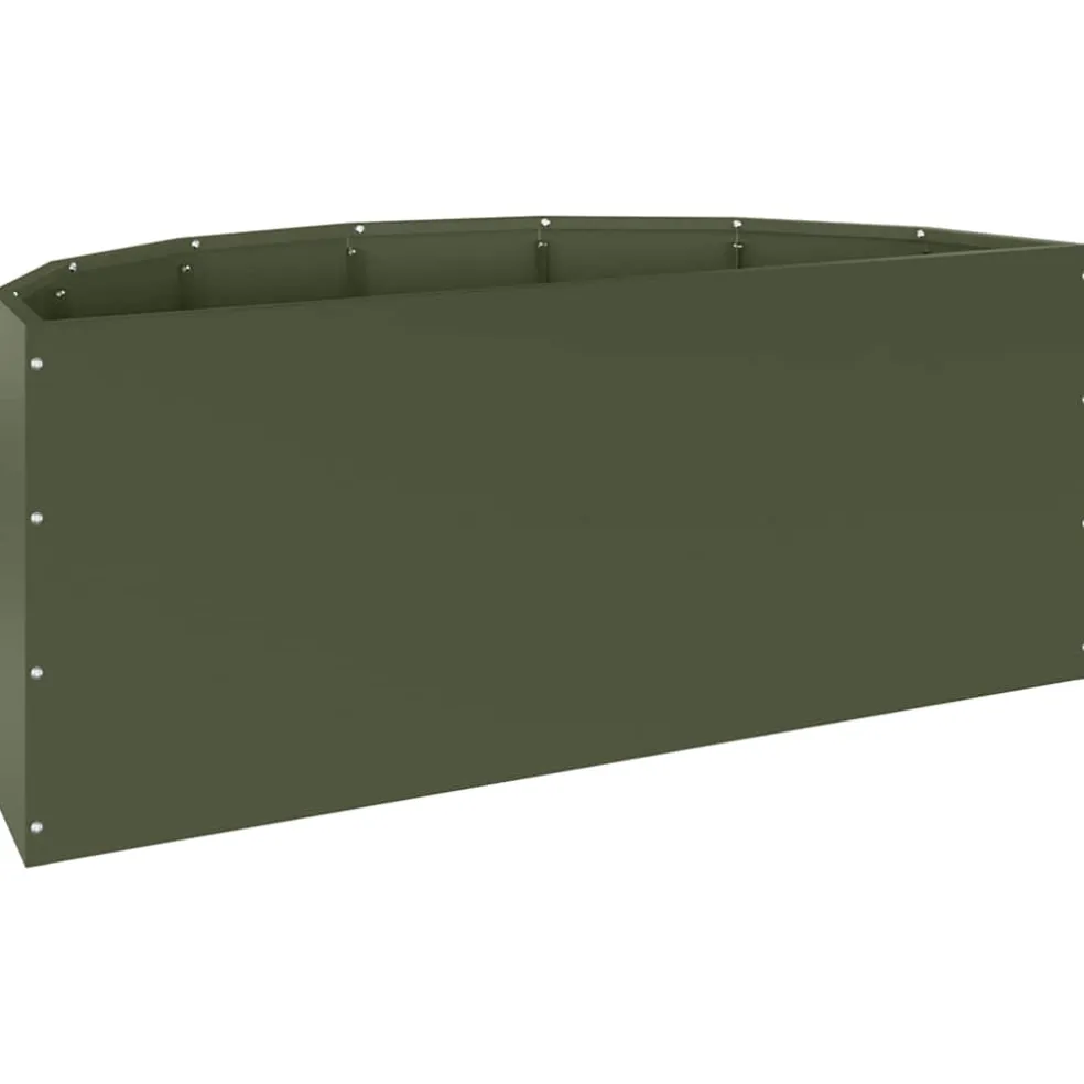 vidaXL Plantenbak Olijf Groen 90 x 45 x 35 cm Staal