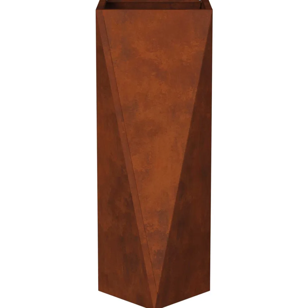 vidaXL Plantenbak Roestig 30 x 30 x 75 cm weervast staal