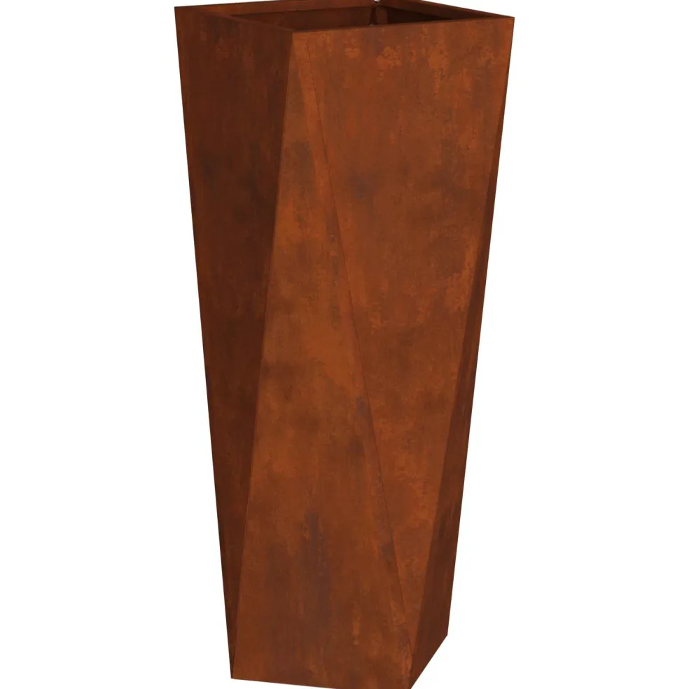 vidaXL Plantenbak Roestig 30 x 30 x 75 cm weervast staal