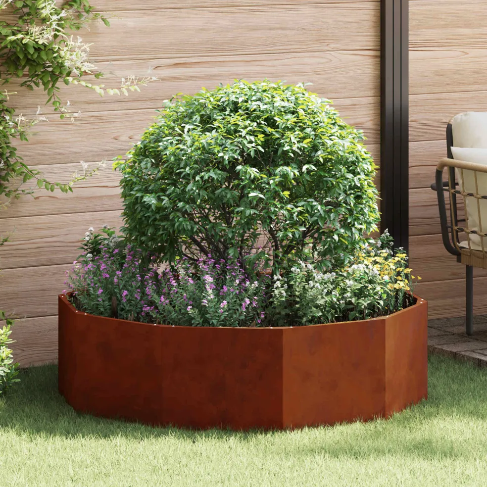 vidaXL Plantenbak Roestig 120 x 120 x 35 cm weervast staal