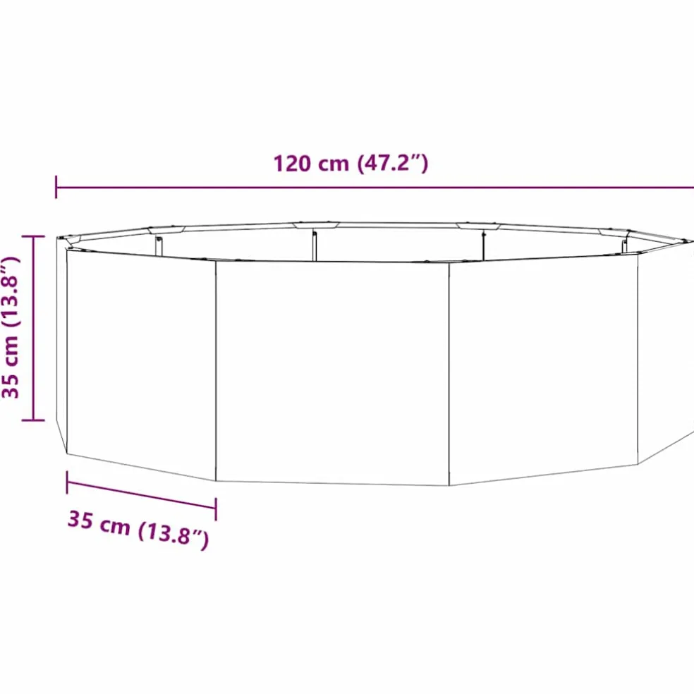 vidaXL Plantenbak Roestig 120 x 120 x 35 cm weervast staal