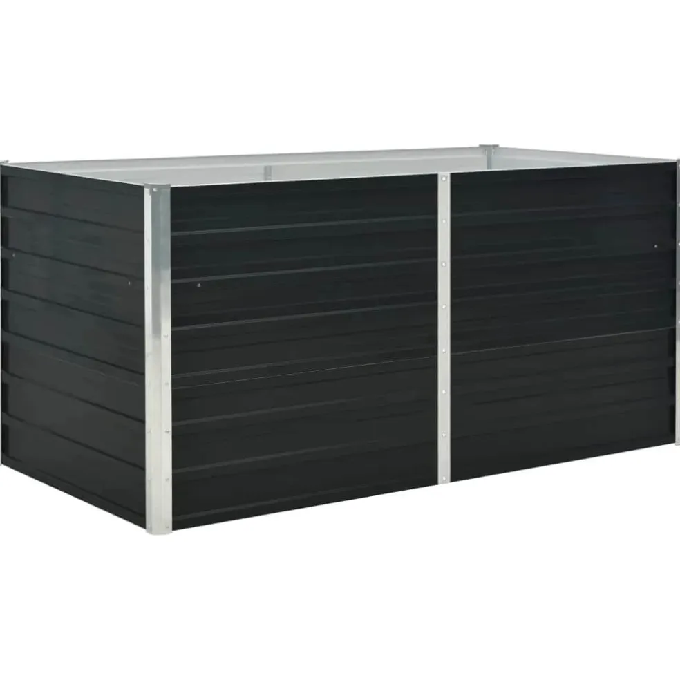 vidaXL Plantenbak verhoogd 160x80x77 cm gegalvaniseerd staal antraciet