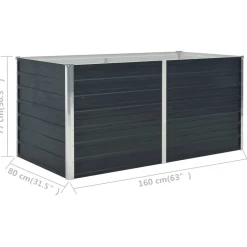 vidaXL Plantenbak verhoogd 160x80x77 cm gegalvaniseerd staal antraciet