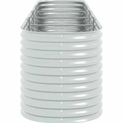 vidaXL Plantenbak verhoogd 400x80x81 cm gegalvaniseerd staal zilver