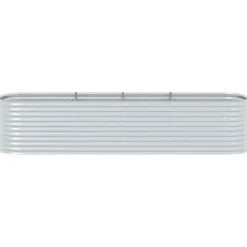 vidaXL Plantenbak verhoogd 400x80x81 cm gegalvaniseerd staal zilver