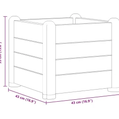 vidaXL Plantenbak verhoogd 43x43x35 cm PP steengrijs