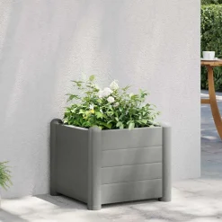 vidaXL Plantenbak verhoogd 43x43x35 cm PP steengrijs
