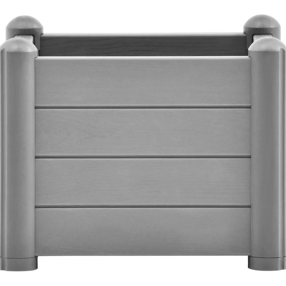 vidaXL Plantenbak verhoogd 43x43x35 cm PP steengrijs