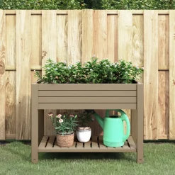 vidaXL Plantenbak verhoogd 110x45x79 cm polypropeen lichtbruin