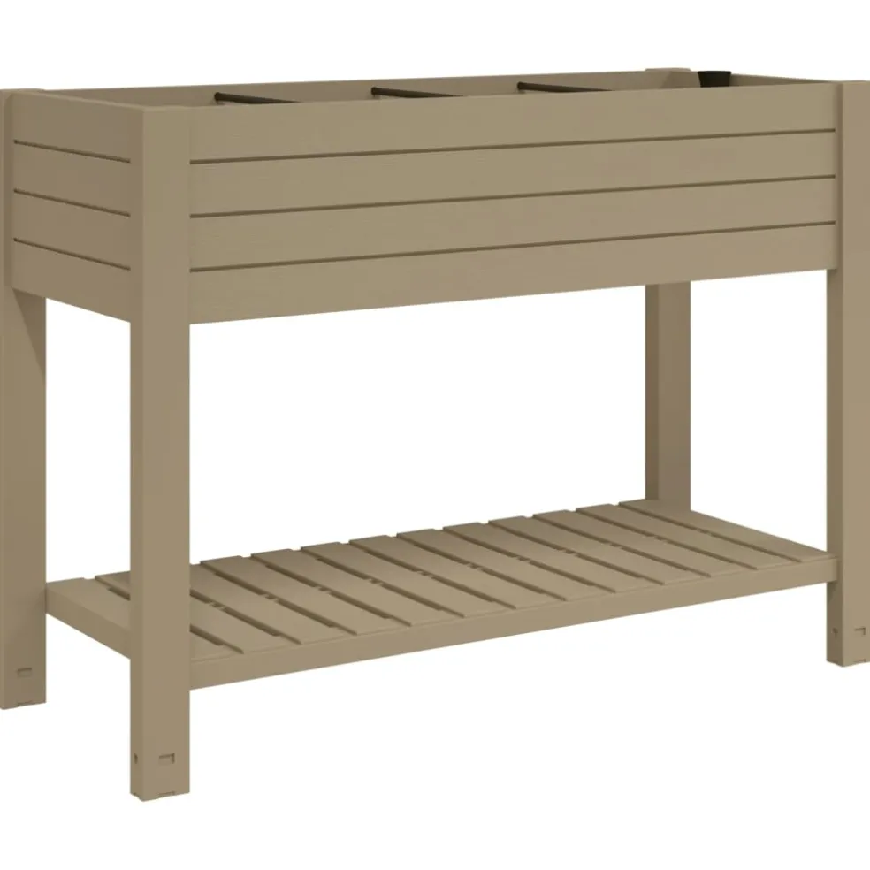 vidaXL Plantenbak verhoogd 110x45x79 cm polypropeen lichtbruin