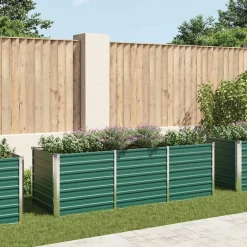 vidaXL Plantenbak verhoogd 240x80x77 cm gegalvaniseerd staal groen